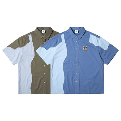 Camisa Unisex de Corte Asimétrico con Costuras Contrastantes - Image 18