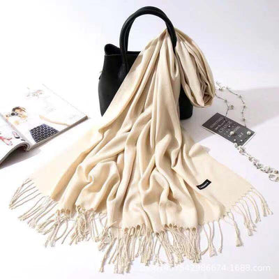 Bufanda de Imitación Cashmere para Mujer - Chal Versátil Cálido con Flecos - Image 25