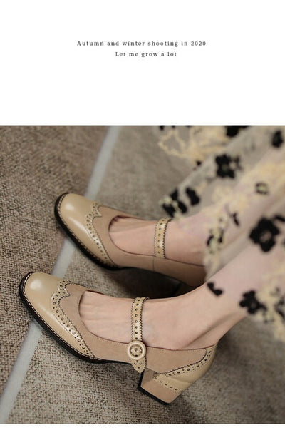 Zapatos Mary Jane Vintage con Tacón Grueso y Punta Cuadrada para Mujer - Image 10