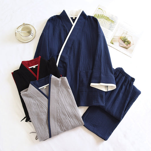 Pijama Kimono Hanfu de Algodón Puro para Hombre - Image 3