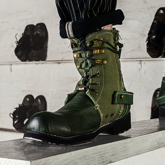 Botas de Lona y Cuero Retro Transpirables - Estilo Clásico Auténtico - Image 10
