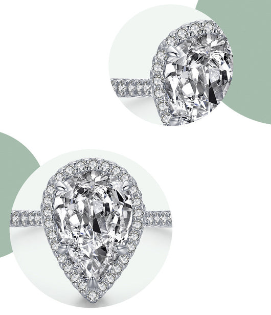 Anillo de Plata 925 con Diamante Simulado Tipo Huevo de Paloma - Image 12