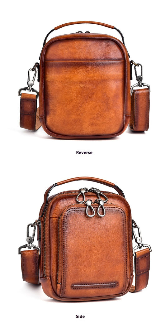 Bolsa Mensajera Casual Retro en Cuero Genuino para Hombre - Image 8