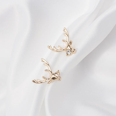 Aretes de Plata Aguja Diamante Alce Elegancia Natural - Image 7