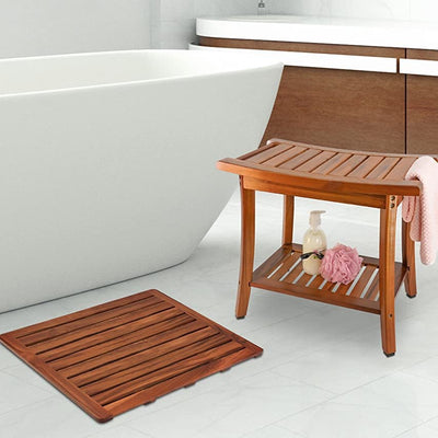 Tapete de Madera Maciza Antideslizante para Baño y Ducha - Image 3