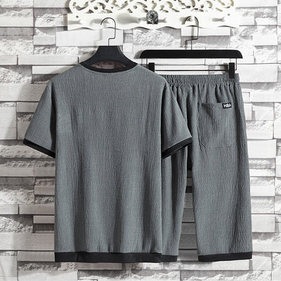 Conjunto de Camiseta Ice Silk para Hombre - Estilo Casual Holgado - Image 4