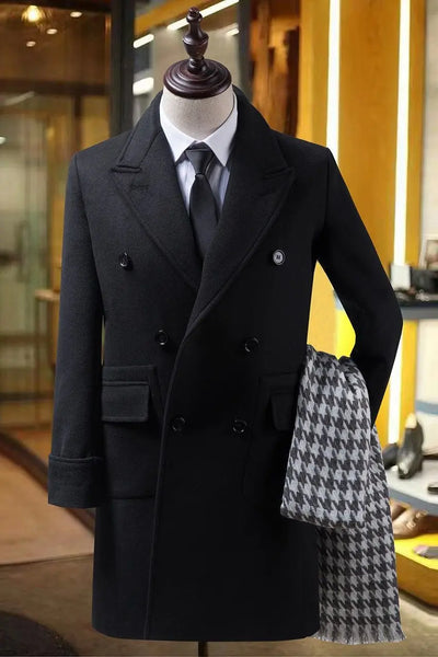 Abrigo de Lana Tipo Gabardina Doble Botonadura Slim Fit para Otoño e Invierno - Image 12