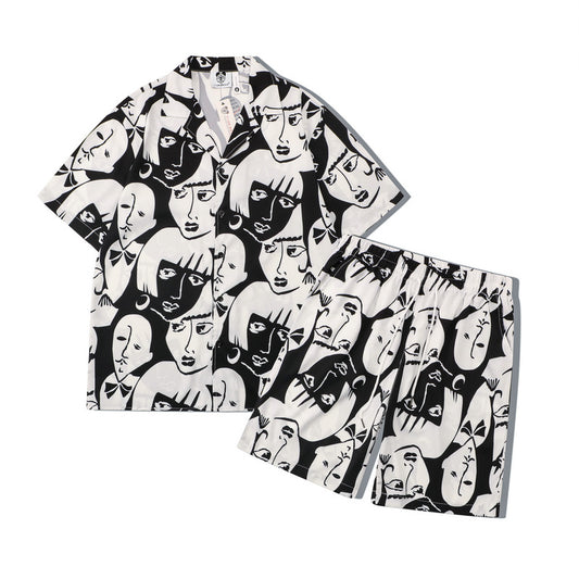 Conjunto Playero Estampado Floral - Camisa Casual Playa