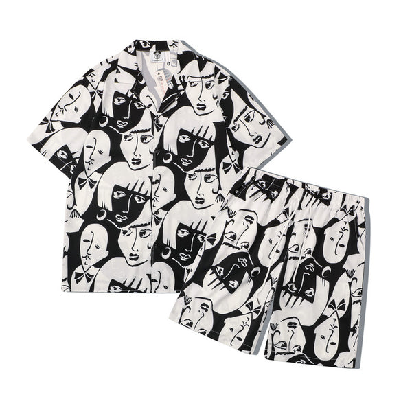 Conjunto Playero Estampado Floral - Camisa Casual Playa