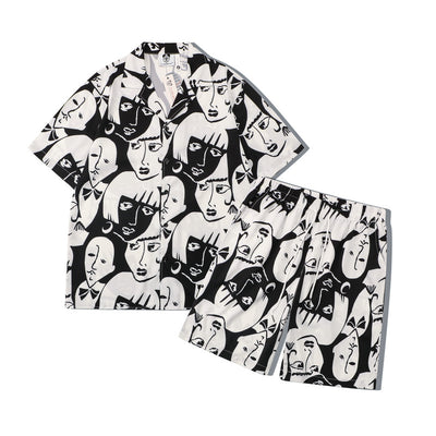 Conjunto Playero Estampado Floral - Camisa Casual Playa
