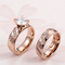 Par de Anillos de Acero con Diamantes 18K - Joyería de Fábrica