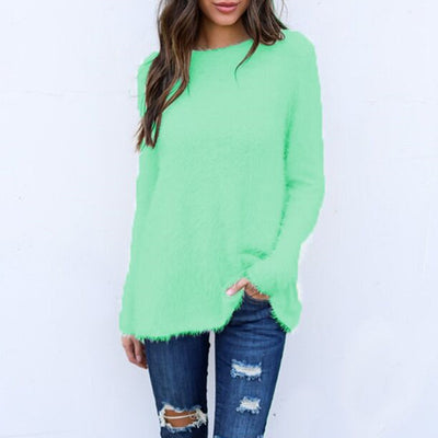 Blusa Suelta de Manga Larga en Color Sólido para Mujer - Image 18