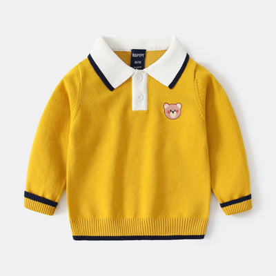 Suéter Infantil con Solapa y Bordado Elegante - Image 11