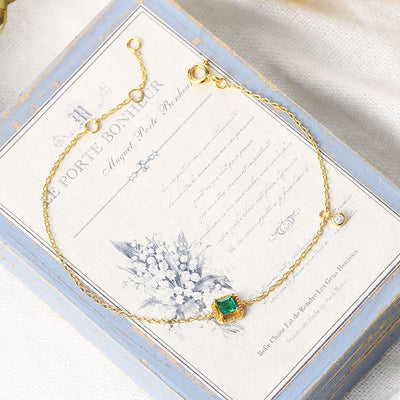 Pulsera de Plata 925 con Esmeralda Sintética - Image 10