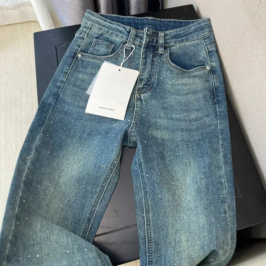 Pantalones Skinny Retro Azul para Mujer