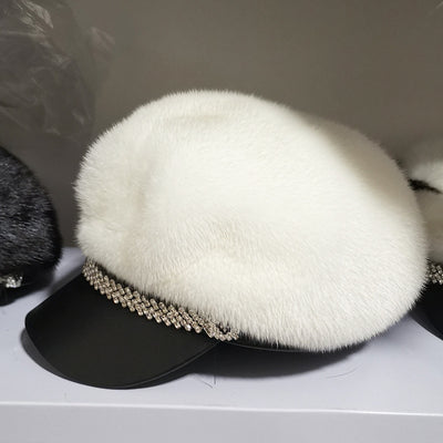Boina de Piel de Visón para Mujer - Accesorio Elegante para Invierno - Image 2
