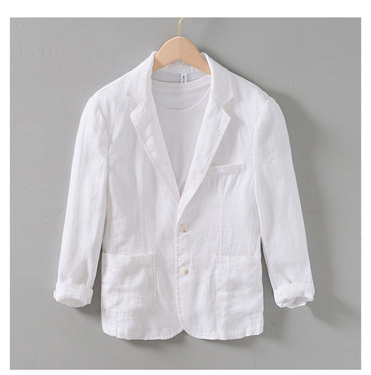 Traje de Lino con Cuello Clásico - Diseño Retro Fácil de Combinar - Image 22