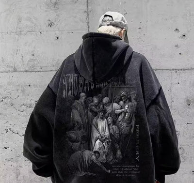 Sudadera con Capucha Forrada en Fleece Estilo Americano para Otoño e Invierno - Image 4