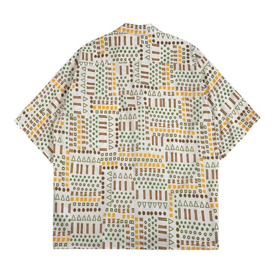 Camisa Retro de Estampado Étnico de Manga Corta para Hombre - Image 4