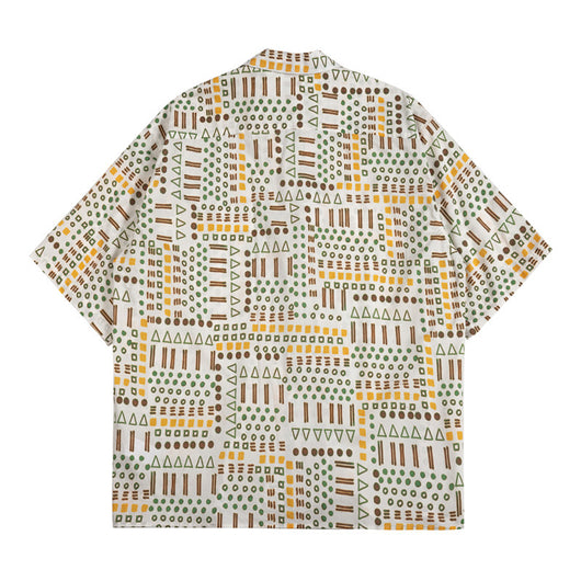 Camisa Retro de Estampado Étnico de Manga Corta para Hombre - Image 4