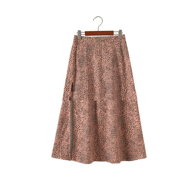 Falda Larga Suelta Estampado Leopardo y Floral Corte A - Image 3