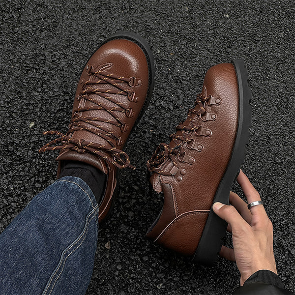 Zapatos de Cuero Británicos para Hombre - Estilo Moderno y Atrevido