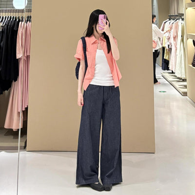 Pantalones Vaqueros Anchos con Cintura Elástica y Cordón Ajustable - Image 4