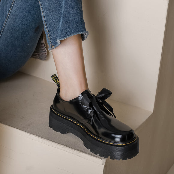 Zapatos de Cuero para Mujer con Suela Gruesa