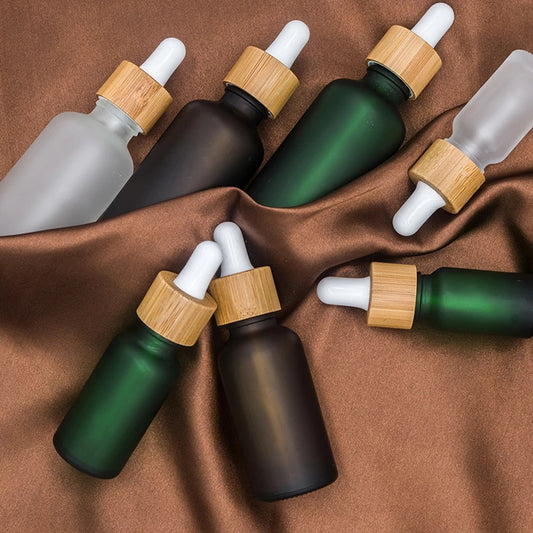Botella Gotero de Vidrio Ámbar Protección Solar para Cosméticos