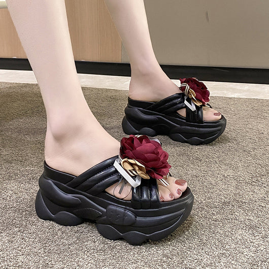 Sandalias Gruesas con Flores para Mujer - Estilo Trendy - Image 12