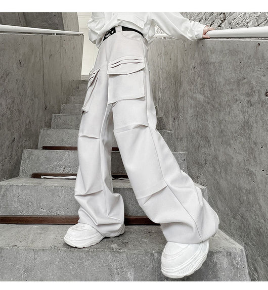 Pantalón Funcional Unisex de Pierna Ancha con Múltiples Bolsillos - Image 8