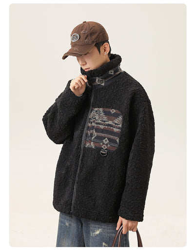 Abrigo Patchwork Retro Americano Acolchado en Algodón y Cashmere - Image 11