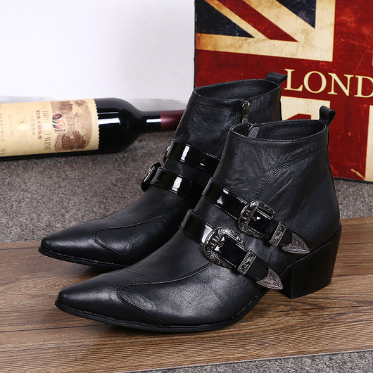 Botas de Cuero Genuino Estilo Británico para Hombre