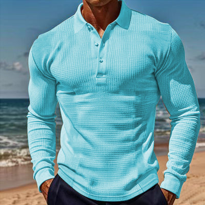 Polo Casual de Manga Larga Slim Fit con Textura Waffle - Image 10