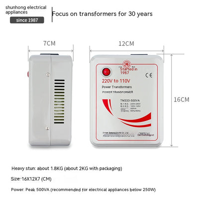 Convertidor de Voltaje 220V a 110V - Transformador Bidireccional para Electrodomésticos - Image 3