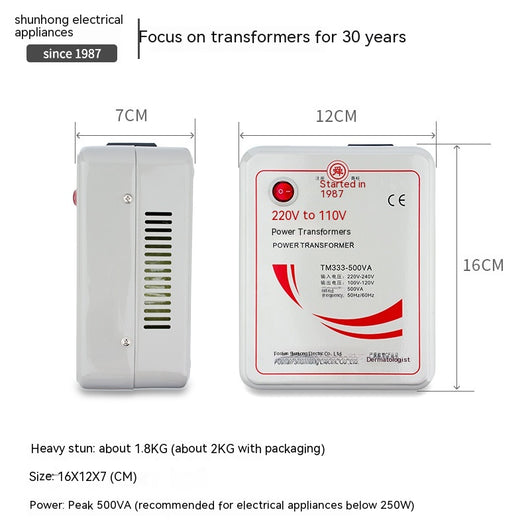 Convertidor de Voltaje 220V a 110V - Transformador Bidireccional para Electrodomésticos - Image 3