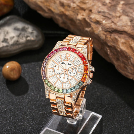 Reloj de Pulsera Acero Diamante Gypsophila para Mujer con Cristales de Rhinestone