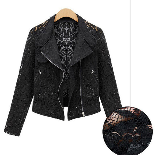 Cardigan de Encaje Calado Corto Versátil para Mujer - Image 3