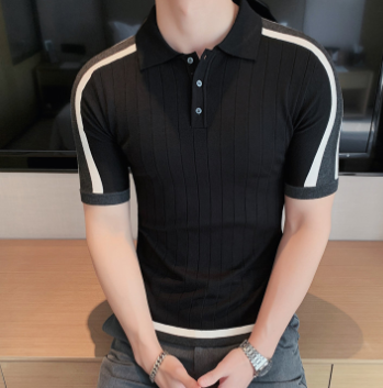 Polera Slim-fit de Algodón Puro con Cuello Solapa - Image 6