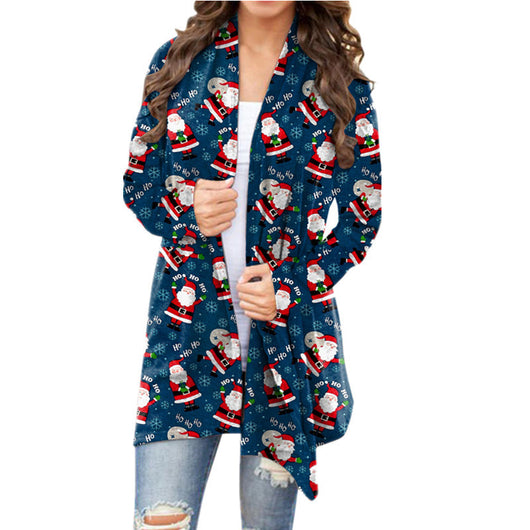 Cardigan Navideño Estampado de Manga Larga para Mujer - Image 9