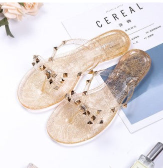 Sandalias de Cristal Jelly con Moño y Remaches - Calzado Transparente Moderno - Image 6