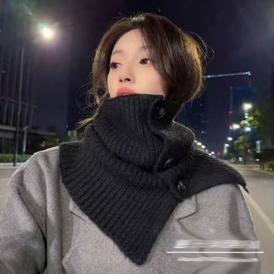 Bufanda Tejida Coreana de Color Liso para Mujer - Image 6