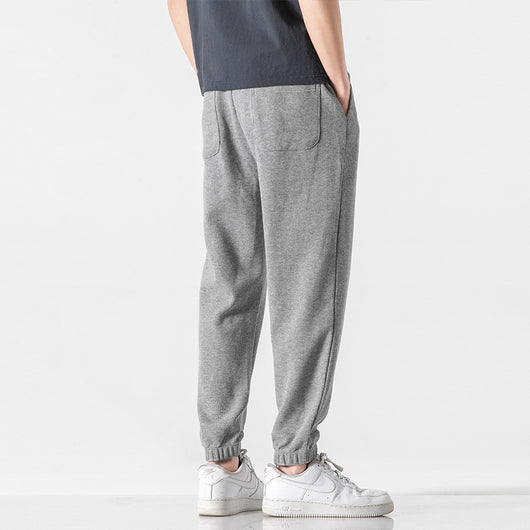 Pantalones Deportivos Grises de Punto Holgados para Hombre - Image 5