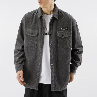 Camisa de Pana Oversized para Hombre - Corte Amplio Primavera y Otoño - Image 3