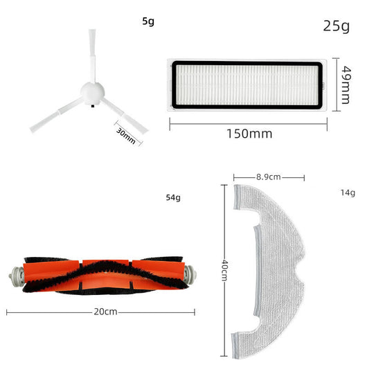 Kit de 10 Accesorios para Robot Aspirador Xiaomi - Naranja - Image 6