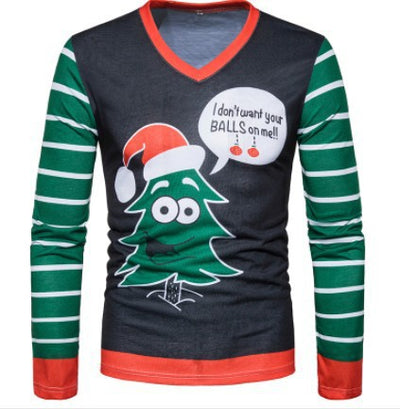 Camiseta Navideña Estampada de Manga Larga para Hombre - Image 4