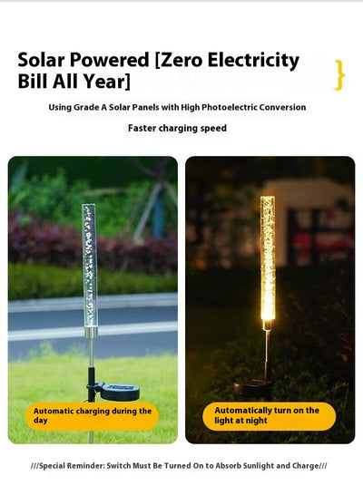 Lámpara Solar de Jardín con Burbujas de Cristal y Luz LED Intermitente - Image 11