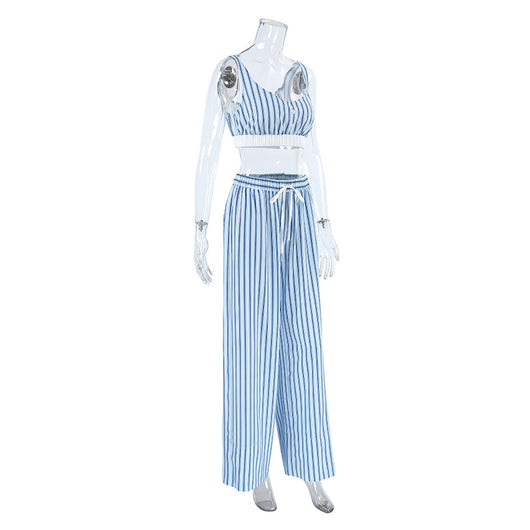 Conjunto de 3 Piezas Y2K Mujer: Top Rayado, Camisa Manga Larga y Pantalón Elástico - Image 15