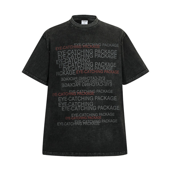 Playera Estampada con Letras Desgastadas para Hombre