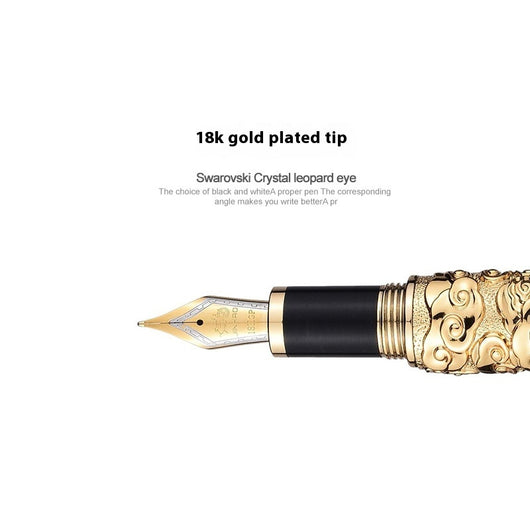 Bolígrafo Dorado Estilo Chino Retro con Relieve 18K - Diseño Bicolor Premium - Image 4